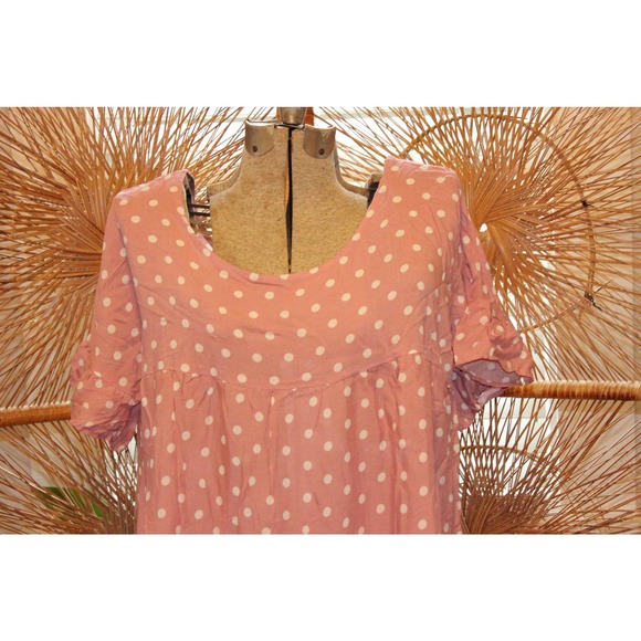 XL,POLKA DOT Blouse,pink polka dot shirt,women polka dot blouse - Picture 5 of 10